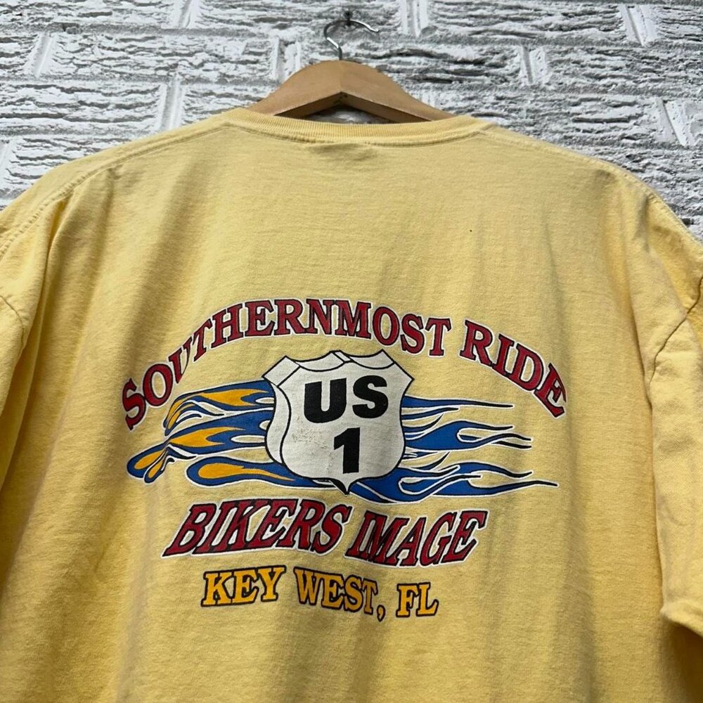 Vintage Thunder Biker 90s Tee Shirt Yellow XL